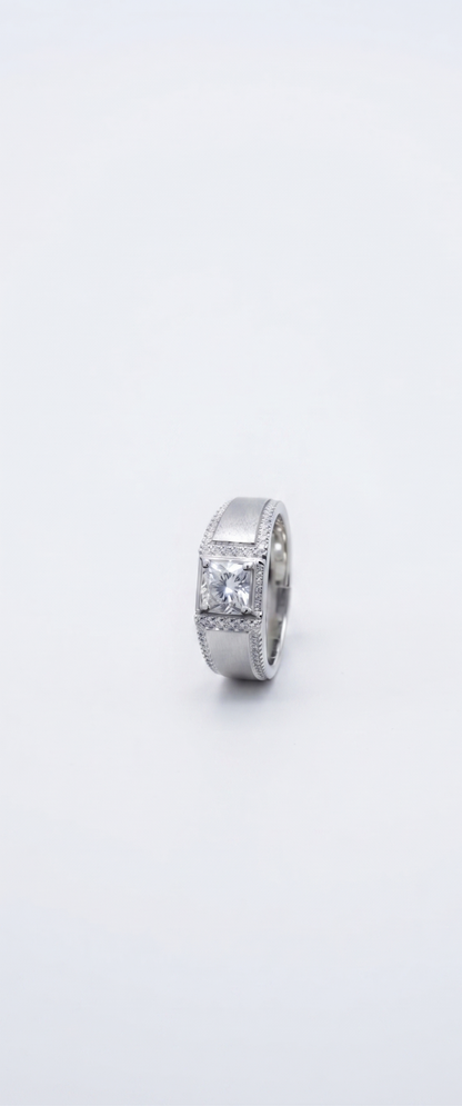 Halo Gra-Certified Moissanite Statement Ring
