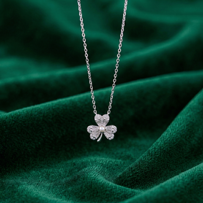 Premium Clover Stone Pendant Chain in 92.5 Sterling Silver