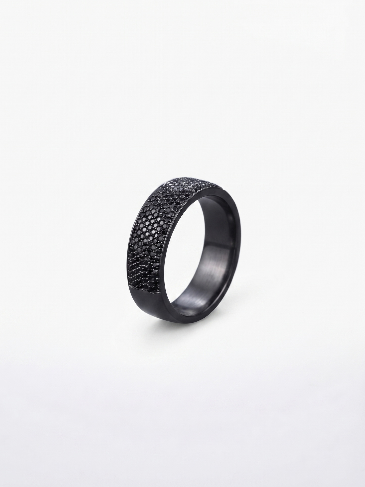 midnight pavé-set black sterling silver band