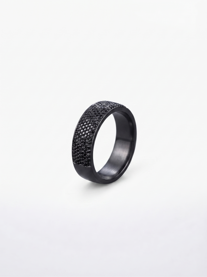 Midnight Pavé-Set Black Sterling Silver Band