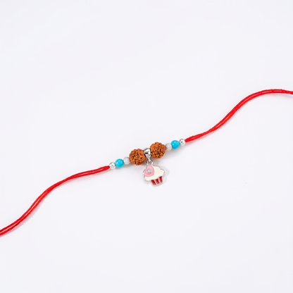 Sweet Cupcake Rudraksha Rakhi