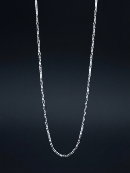 Artisan Detailed Sterling Silver Link Chain
