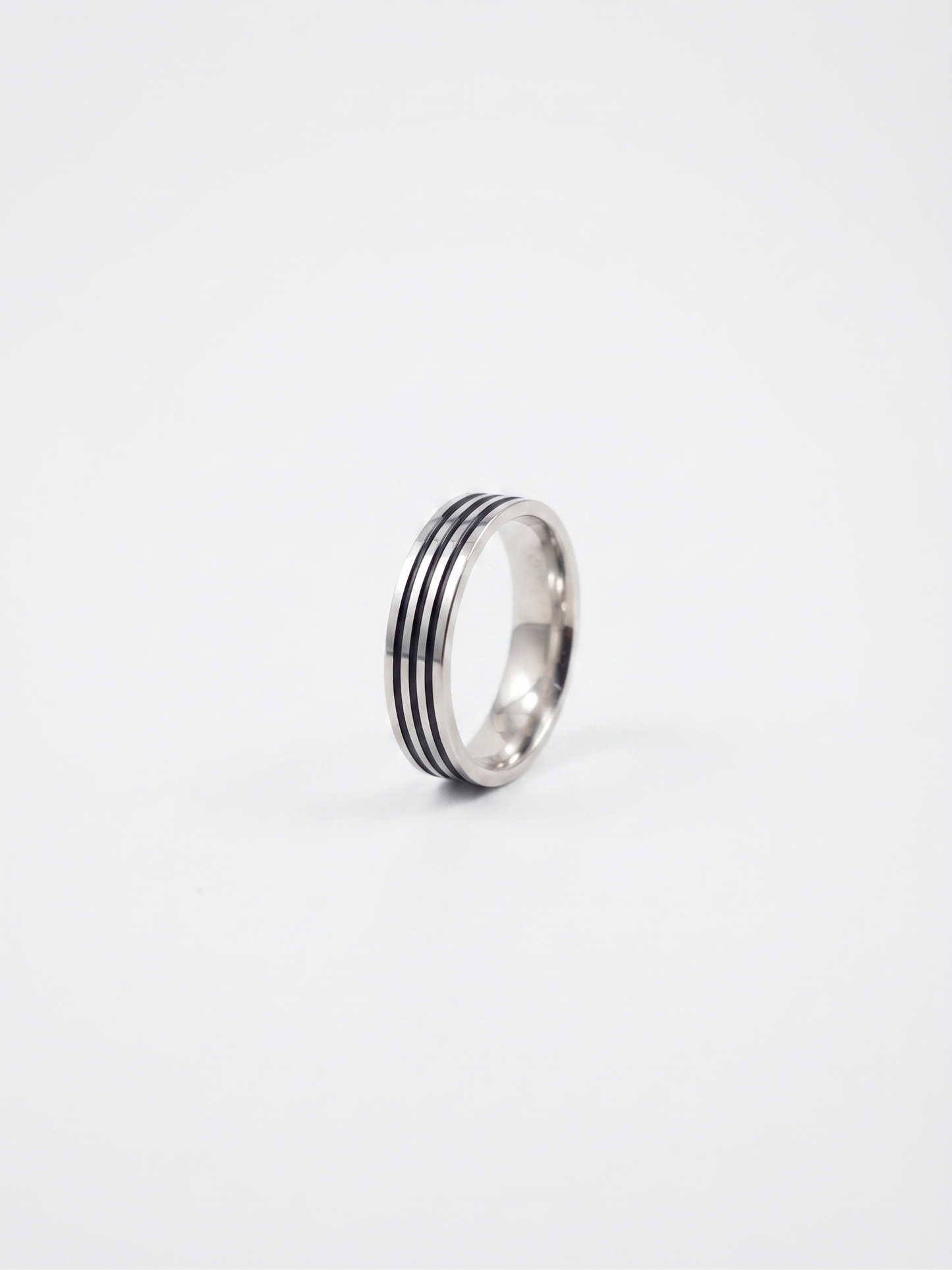 contemporary triple-groove sterling silver band