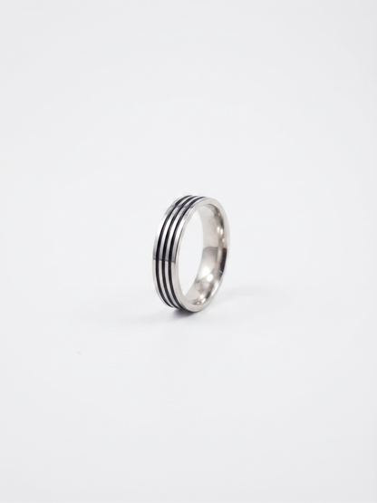 Contemporary Triple-Groove Sterling Silver Band
