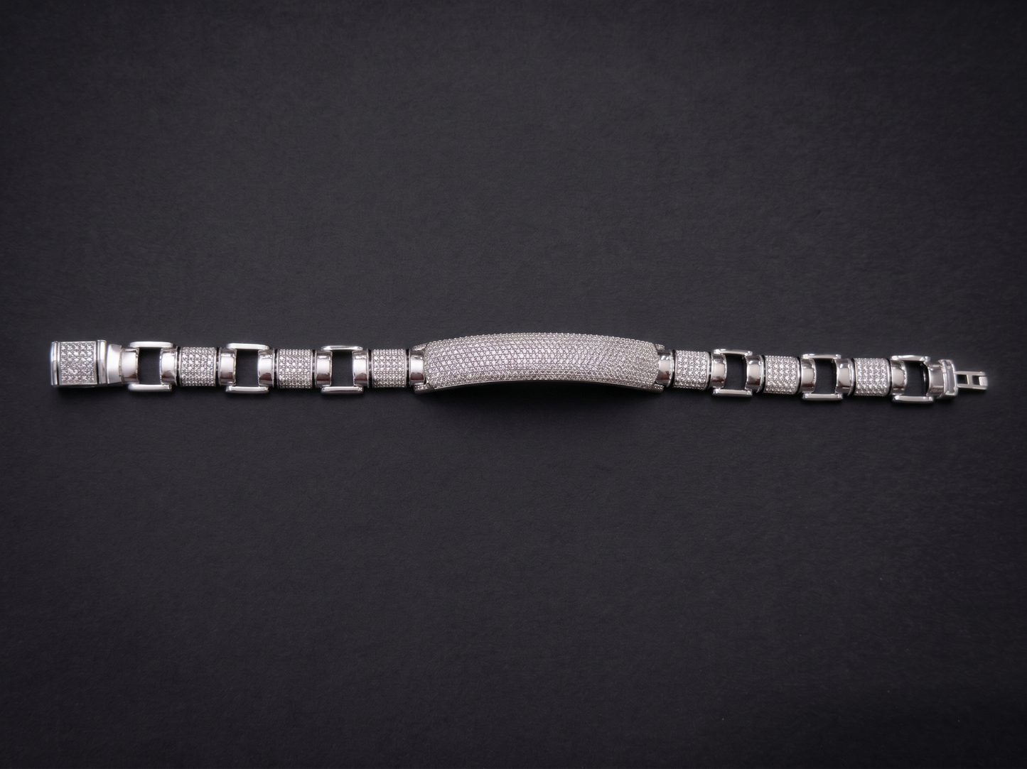 luxe pavé-panel link bracelet