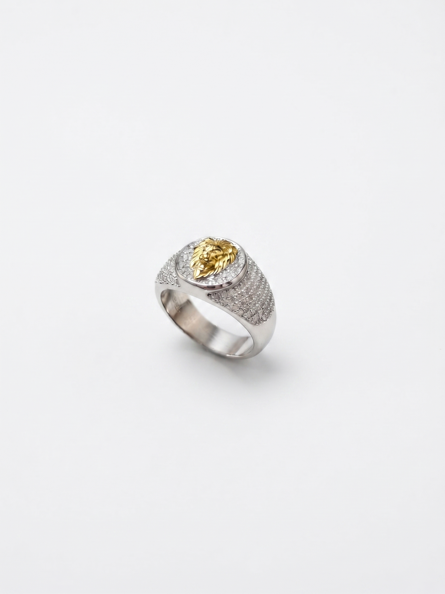 royal lion crest sterling silver statement ring