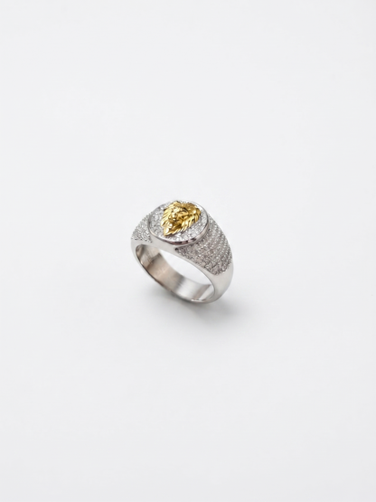 Royal Lion Crest Sterling Silver Statement Ring