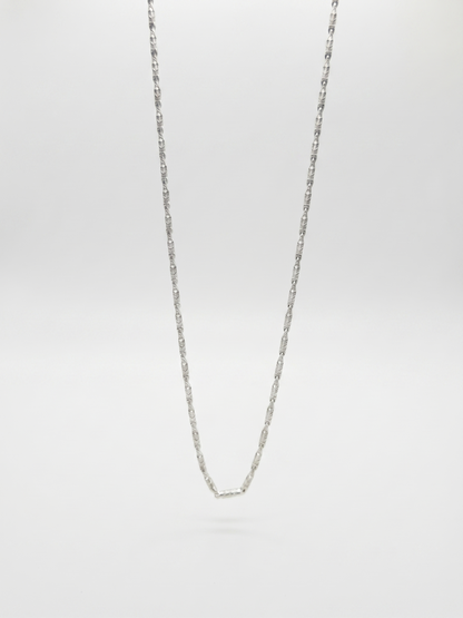 Artisan Etched Sterling Silver Link Chain