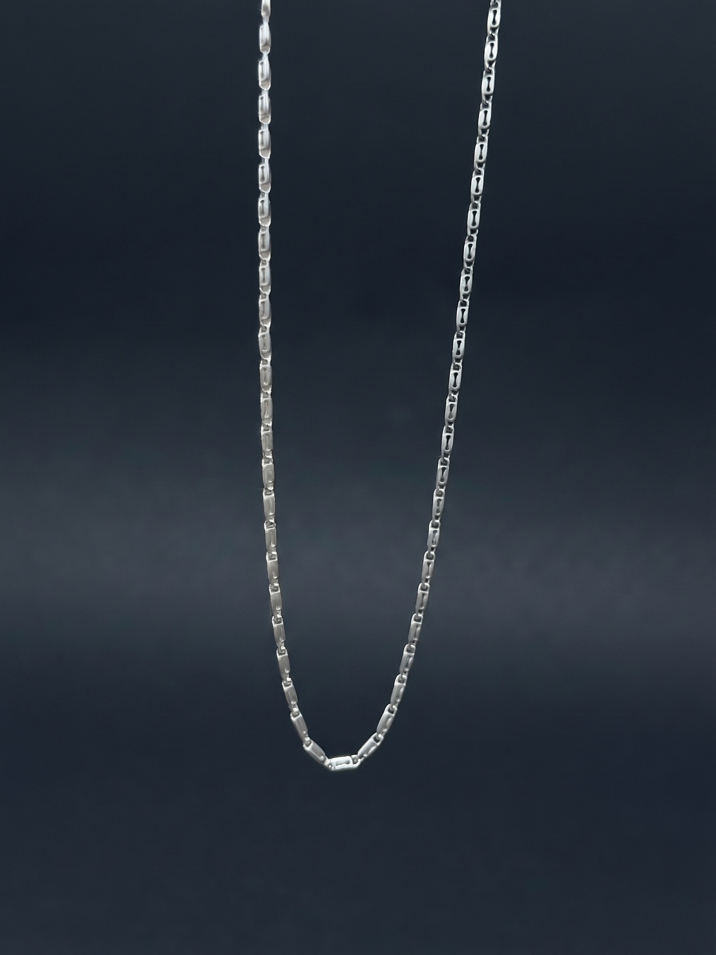 minimalist cylindrical bead sterling silver chain