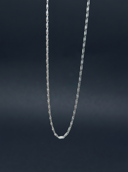 Minimalist Cylindrical Bead Sterling Silver Chain