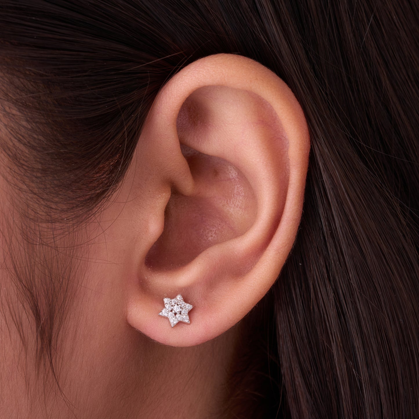 celestial star charm necklace & stud earrings set in pure 92.5 sterling silver