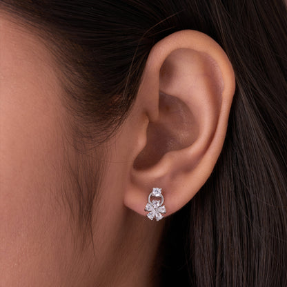 Elegant Floral CZ Pendant with Matching Earrings Set (Pendant & Earrings Only – Chain Not Included)