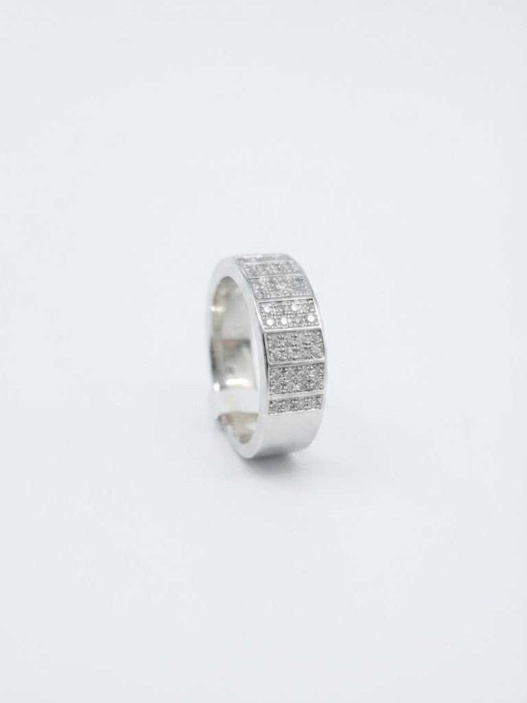 radiant pavé-set sterling silver band