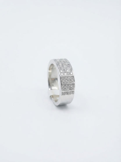 Radiant Pavé-Set Sterling Silver Band