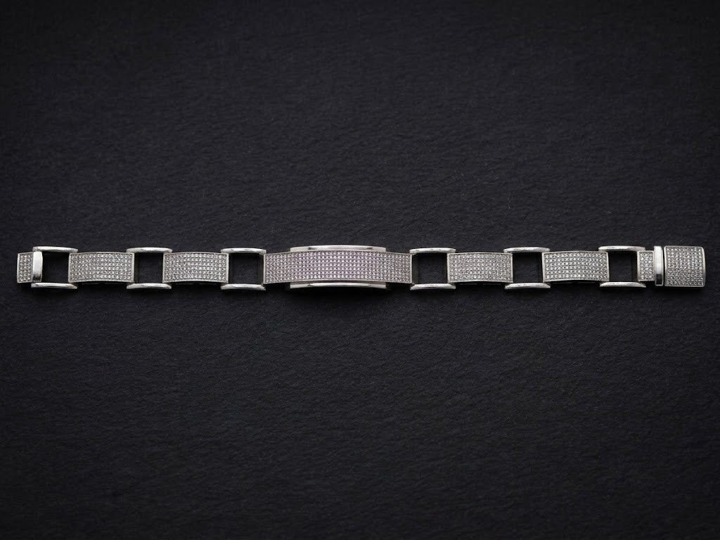 pavé-linked panel bracelet
