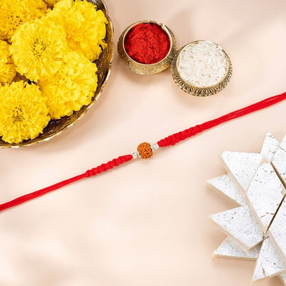 Single Rudraksha Macramé Rakhi