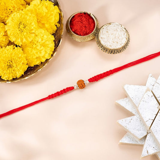 Single Rudraksha Macramé Rakhi