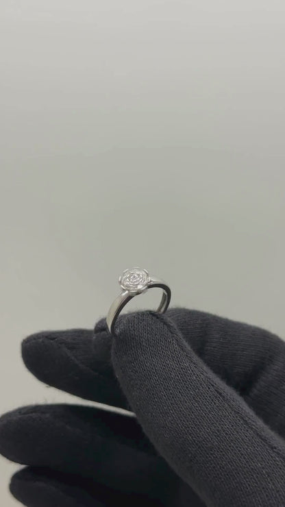 Rotating Floral Cluster Ring in Pure 92.5 Sterling Silver – 360° Spinning Top & Adjustable Size